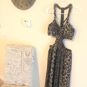 Sans Souci Cut -Out Leopard Print Maxi Dress
